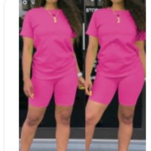 2 piece biker short set